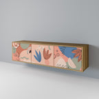 PASTEL DESTINY 3-Door TV Stand in Oak Effect