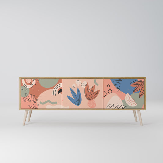 PASTEL DESTINY 3-Door TV Stand in Oak Effect