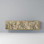 HERBAL GRACE 3-Door TV Stand in Oak Effect