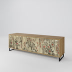 HERBAL GRACE 3-Door TV Stand in Oak Effect