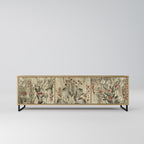 HERBAL GRACE 3-Door TV Stand in Oak Effect