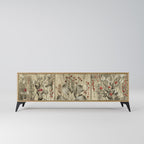 HERBAL GRACE 3-Door TV Stand in Oak Effect