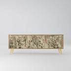 HERBAL GRACE 3-Door TV Stand in Oak Effect