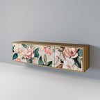 FLORAL GRACE 3-Door TV Stand in Oak Effect