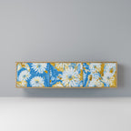 DAISY LUXE TV-bänk med 3 dörrar i ekeffekt