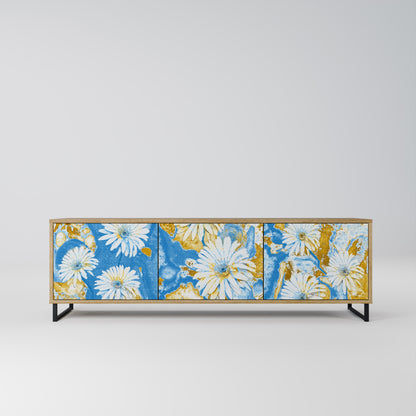 DAISY LUXE TV-bänk med 3 dörrar i ekeffekt