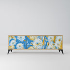 DAISY LUXE TV-bänk med 3 dörrar i ekeffekt