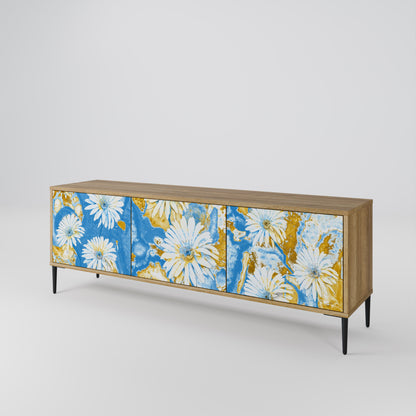 DAISY LUXE TV-bänk med 3 dörrar i ekeffekt