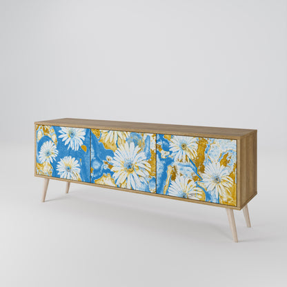 DAISY LUXE TV-bänk med 3 dörrar i ekeffekt