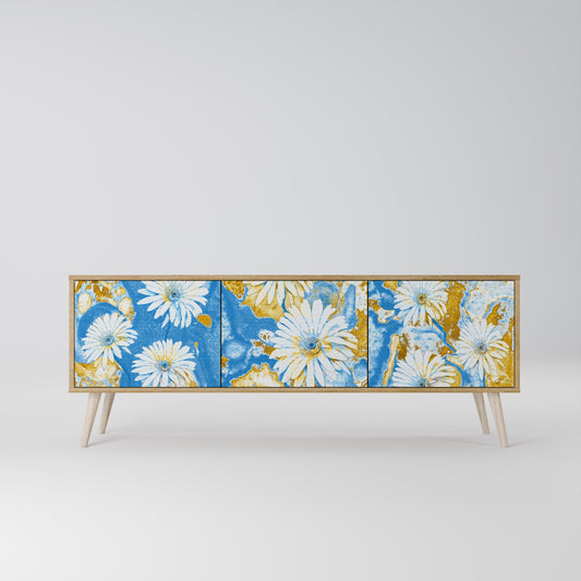 DAISY LUXE TV-bänk med 3 dörrar i ekeffekt