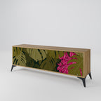 TROPICAL BEAUTY 3-Door TV Stand in Oak Effect