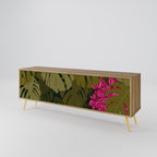 TROPICAL BEAUTY 3-Door TV Stand in Oak Effect
