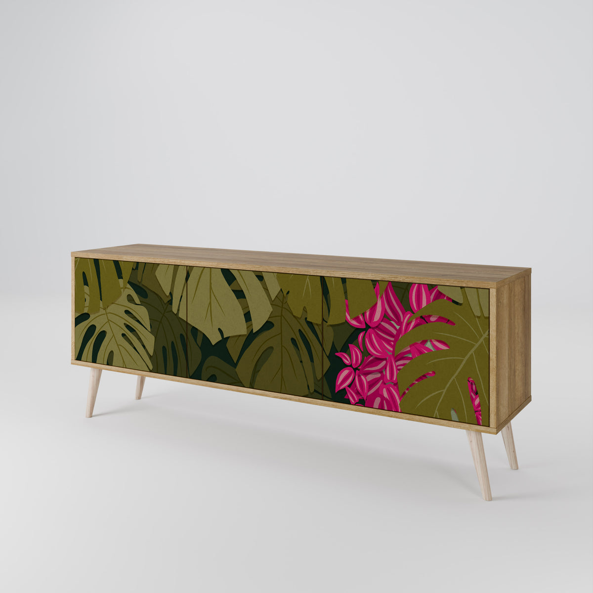 TROPICAL BEAUTY TV-bänk med 3 dörrar