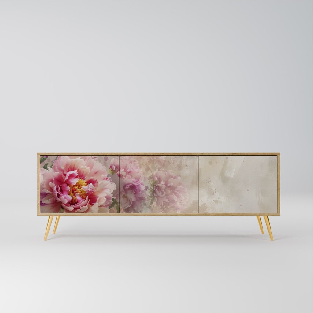 PEONY WHISPER TV-bänk med 3 dörrar i ekeffekt