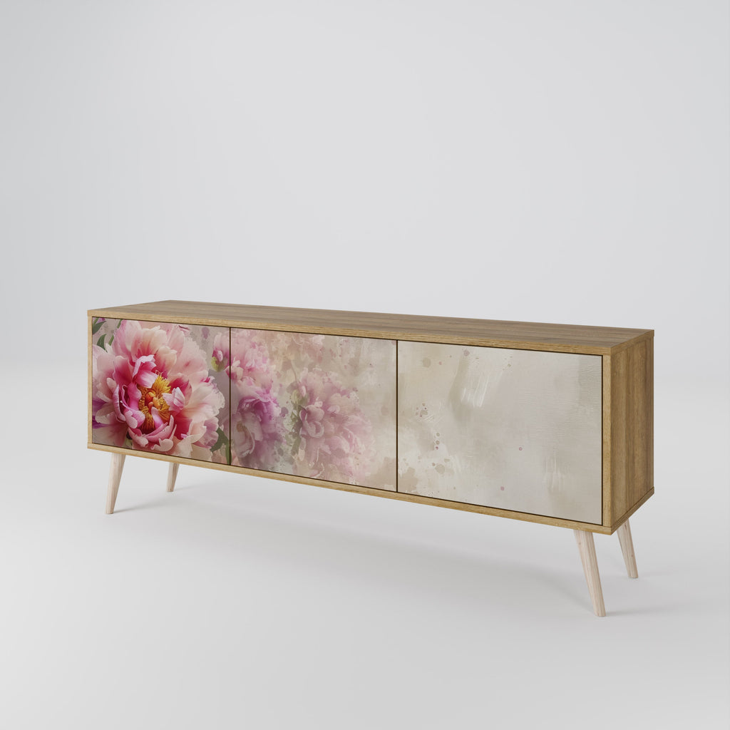 PEONY WHISPER TV-bänk med 3 dörrar i ekeffekt