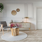 PEONY WHISPER 3-Door TV Stand in Oak Effect