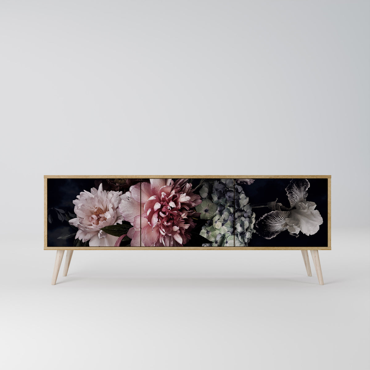 PURE BLOSSOM TV-bänk med 3 dörrar