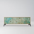 BLOOMING CHARM 3-Door TV Stand in Oak Effect