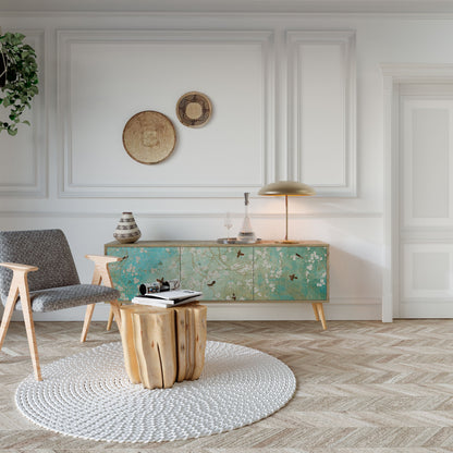 BLOOMING CHARM TV-bänk med 3 dörrar i ekeffekt