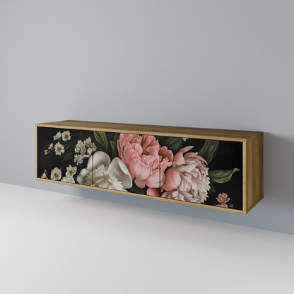 LUSH ELEGANCE TV-bänk med 3 dörrar i ekeffekt
