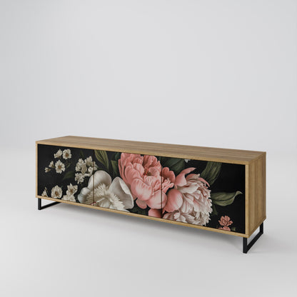 LUSH ELEGANCE TV-bänk med 3 dörrar i ekeffekt