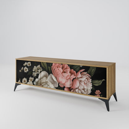 LUSH ELEGANCE TV-bänk med 3 dörrar i ekeffekt