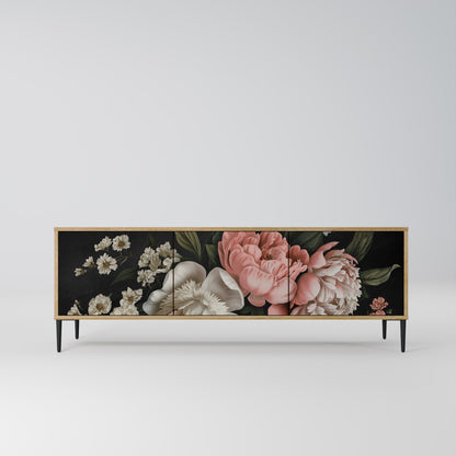 LUSH ELEGANCE TV-bänk med 3 dörrar i ekeffekt