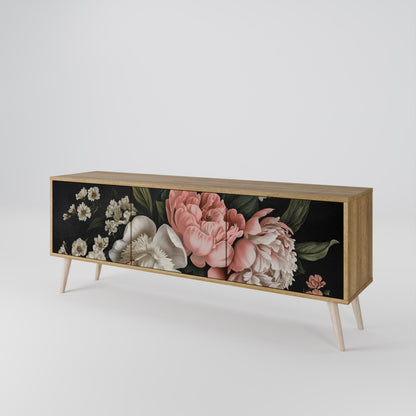 LUSH ELEGANCE TV-bänk med 3 dörrar i ekeffekt