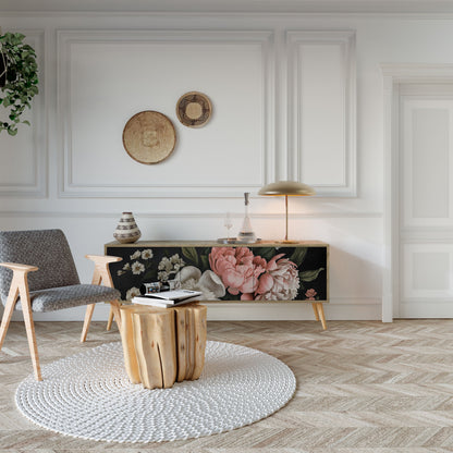 LUSH ELEGANCE TV-bänk med 3 dörrar i ekeffekt