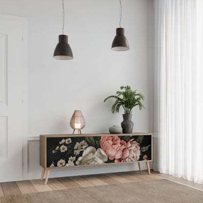 LUSH ELEGANCE TV-bänk med 3 dörrar i ekeffekt