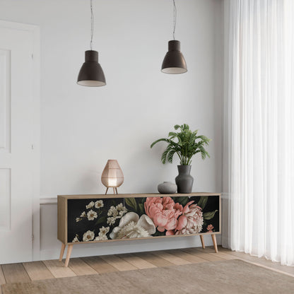 LUSH ELEGANCE TV-bänk med 3 dörrar i ekeffekt
