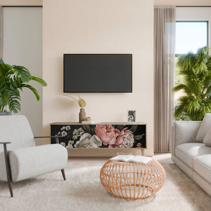LUSH ELEGANCE TV-bänk med 3 dörrar i ekeffekt