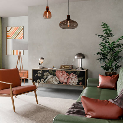 LUSH ELEGANCE TV-bänk med 3 dörrar i ekeffekt
