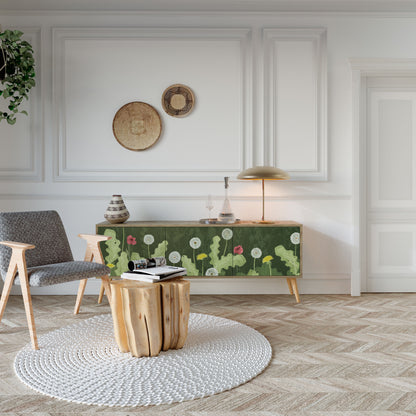 DANDELION AMUSE TV-bänk med 3 dörrar i ekeffekt