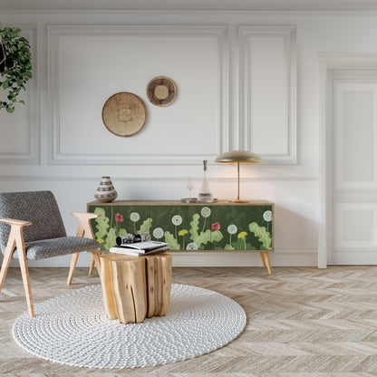 DANDELION AMUSE TV-bänk med 3 dörrar i ekeffekt