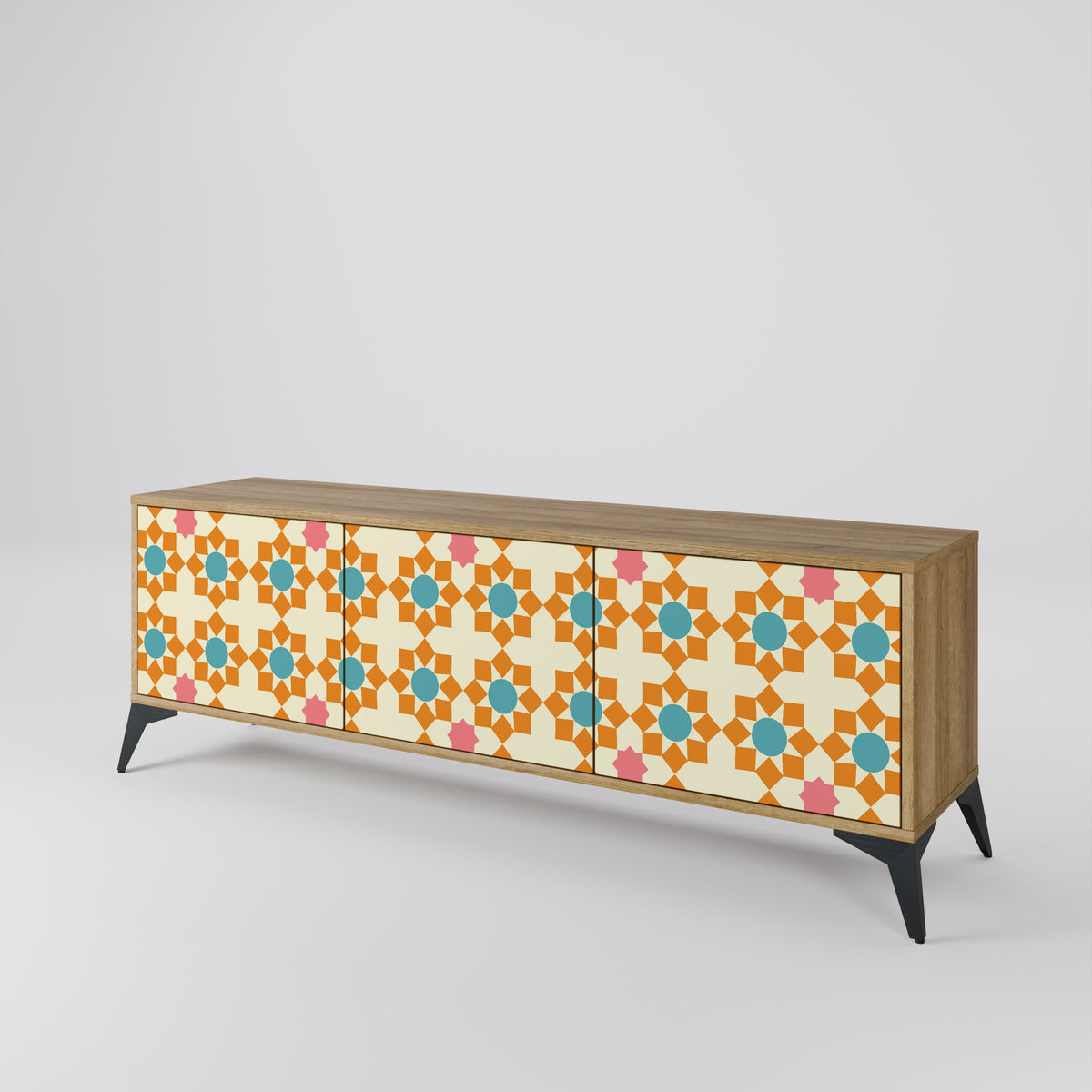 FLORAL DECOR TV-bänk med 3 dörrar
