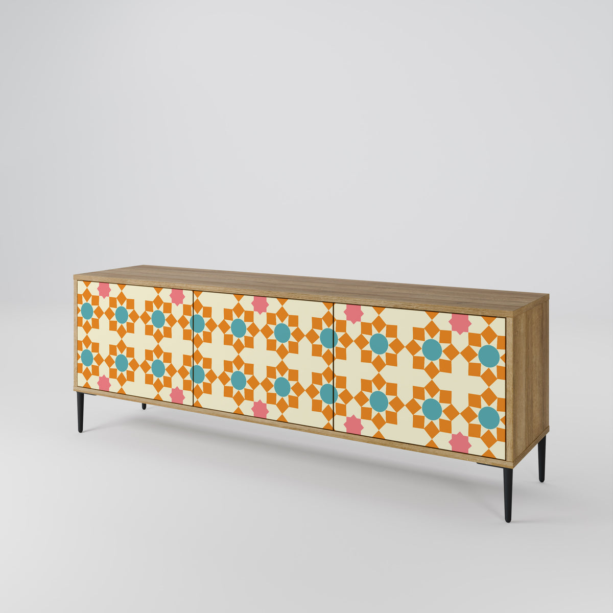 FLORAL DECOR TV-bänk med 3 dörrar