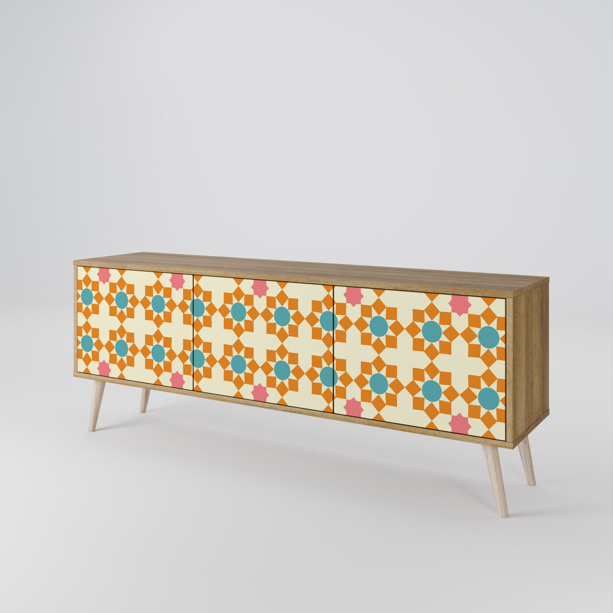 FLORAL DECOR TV-bänk med 3 dörrar