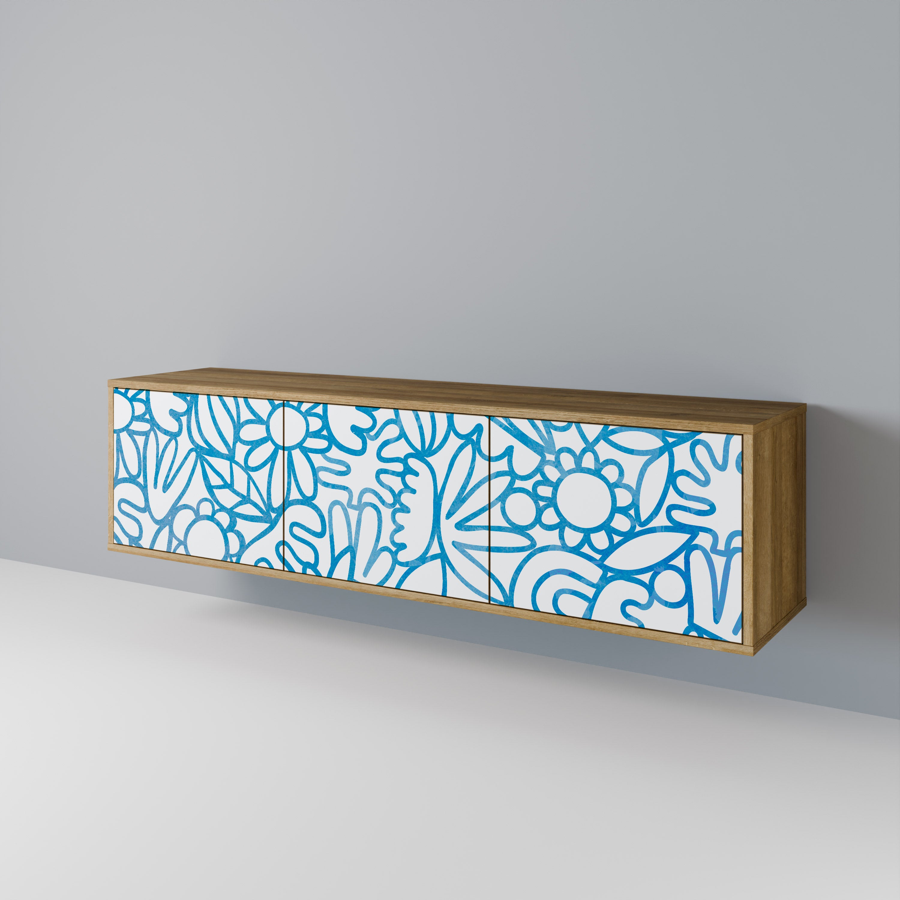 BLOOMY MORNING 3-Door TV Cabinet