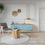 BLOOMY MORNING 3-Door TV Stand in Oak Effect