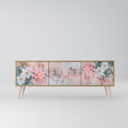 CHERRY BLOSSOM 3-Door TV Stand in Oak Effect