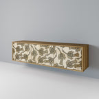 ALMONDINE SONGBIRD 3-Door TV Stand in Oak Effect