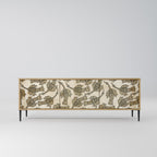 ALMONDINE SONGBIRD 3-Door TV Stand in Oak Effect