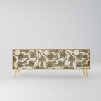 ALMONDINE SONGBIRD 3-Door TV Stand in Oak Effect