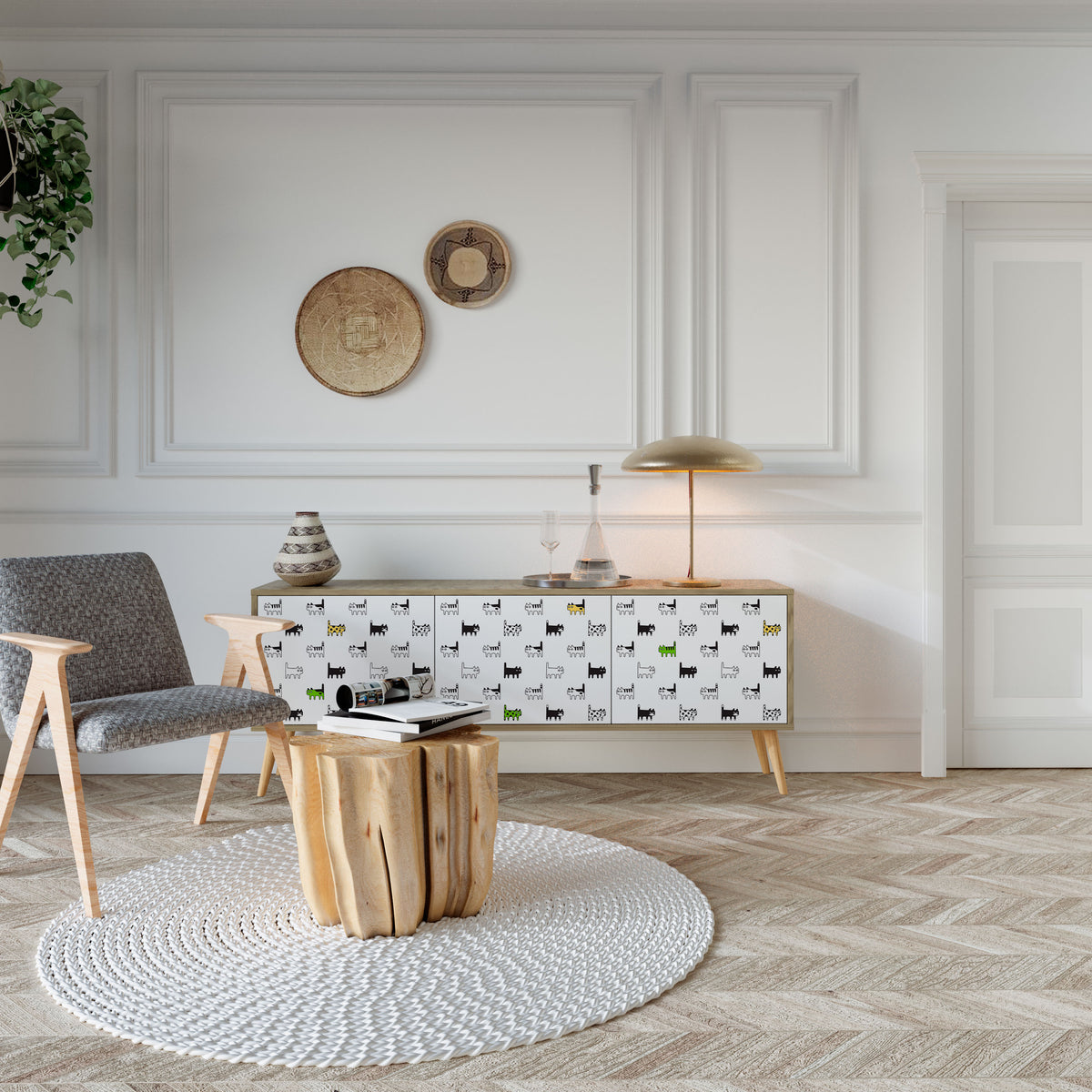 CATS COMPILATION TV-bänk med 3 dörrar