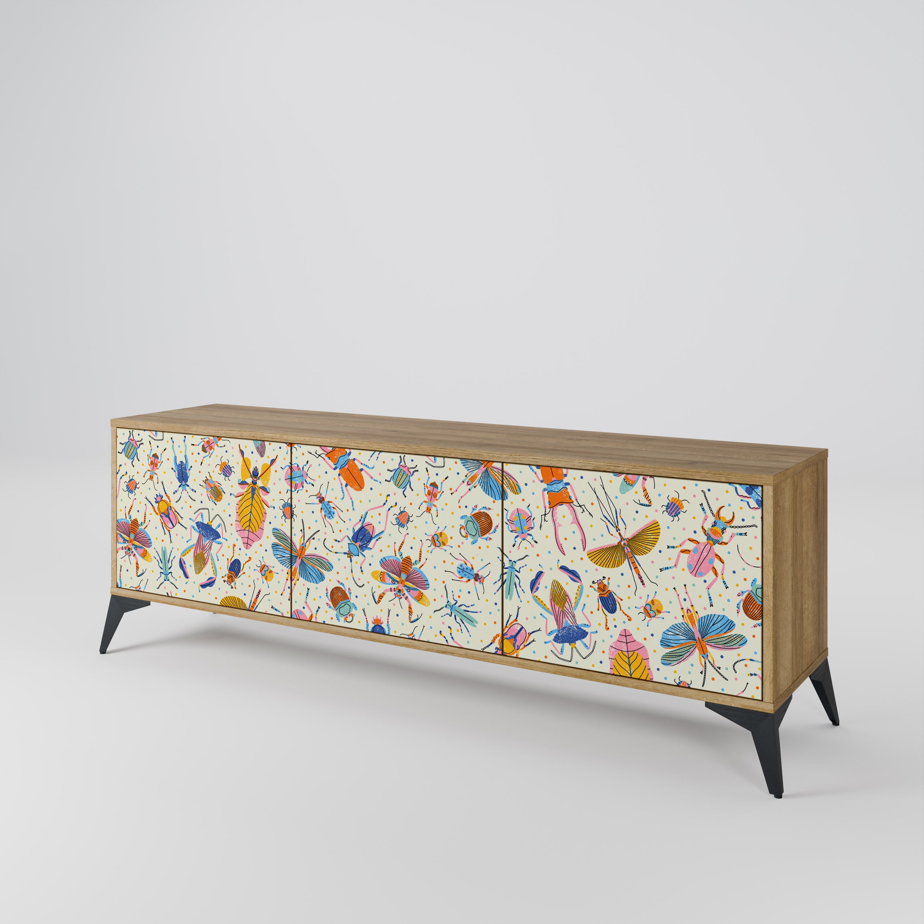 COLORFUL INSECTS 3-Door TV Cabinet