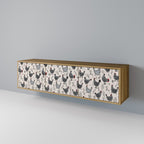 HAPPY HENS 3-Door TV Stand in Oak Effect