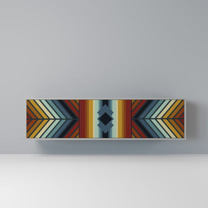 INDIGENOUS ZIGZAG 3-dörrars TV-bänk i grå finish