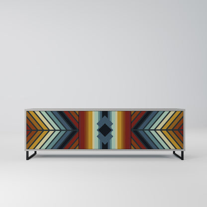 INDIGENOUS ZIGZAG 3-dörrars TV-bänk i grå finish