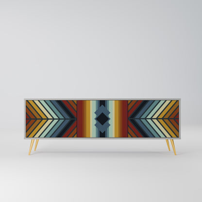INDIGENOUS ZIGZAG 3-dörrars TV-bänk i grå finish